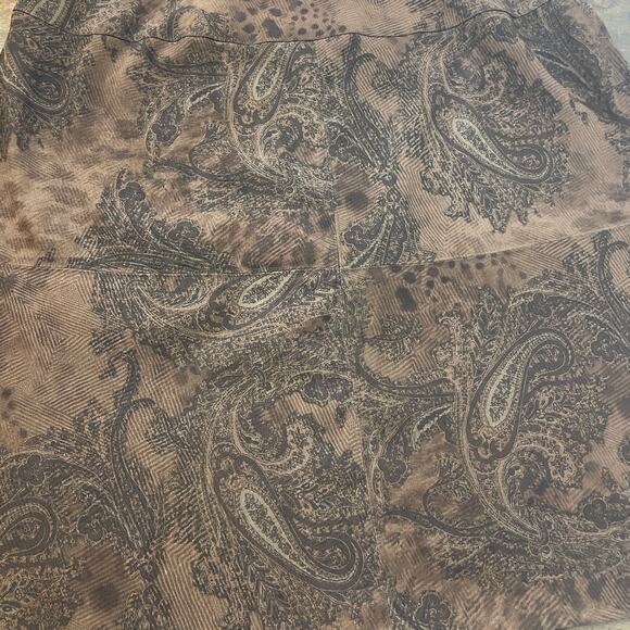 Vintage Giorgio Fiorlini Plus Size Mini Skirt Size 18 Whimsigoth Paisley Brown - Picture 2 of 9